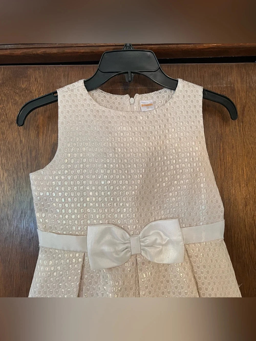 Girls Gymboree Size 10 Ivory Bow-Accent Party Dress